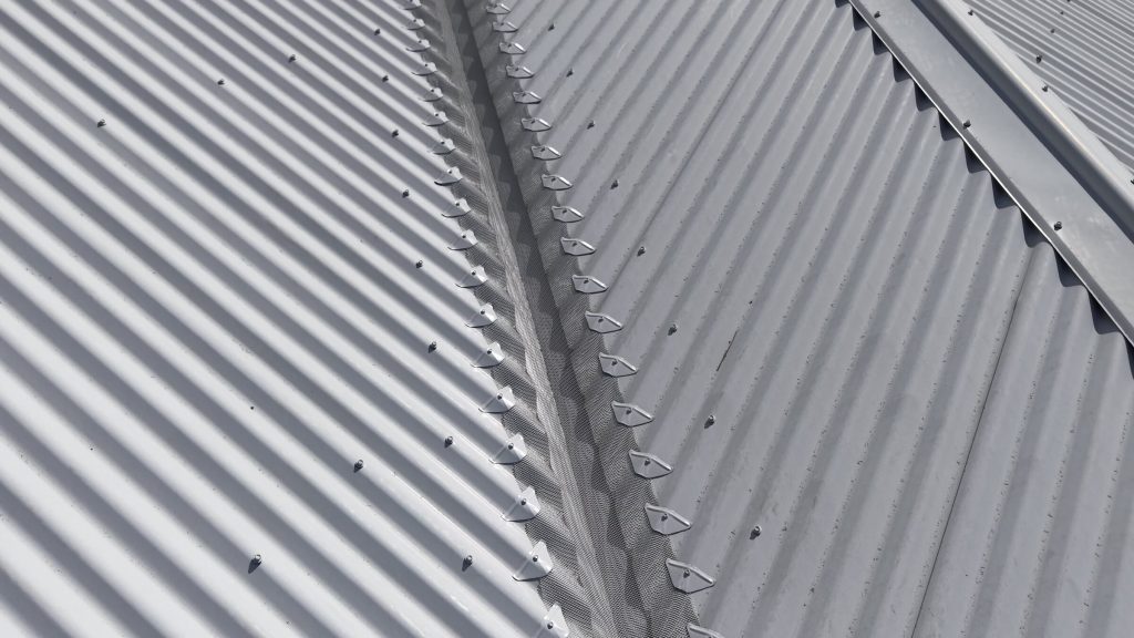 Gutter guard mesh installed in a roof valley on the Warilla home