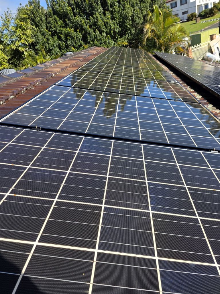 Clean solar panels after a wash